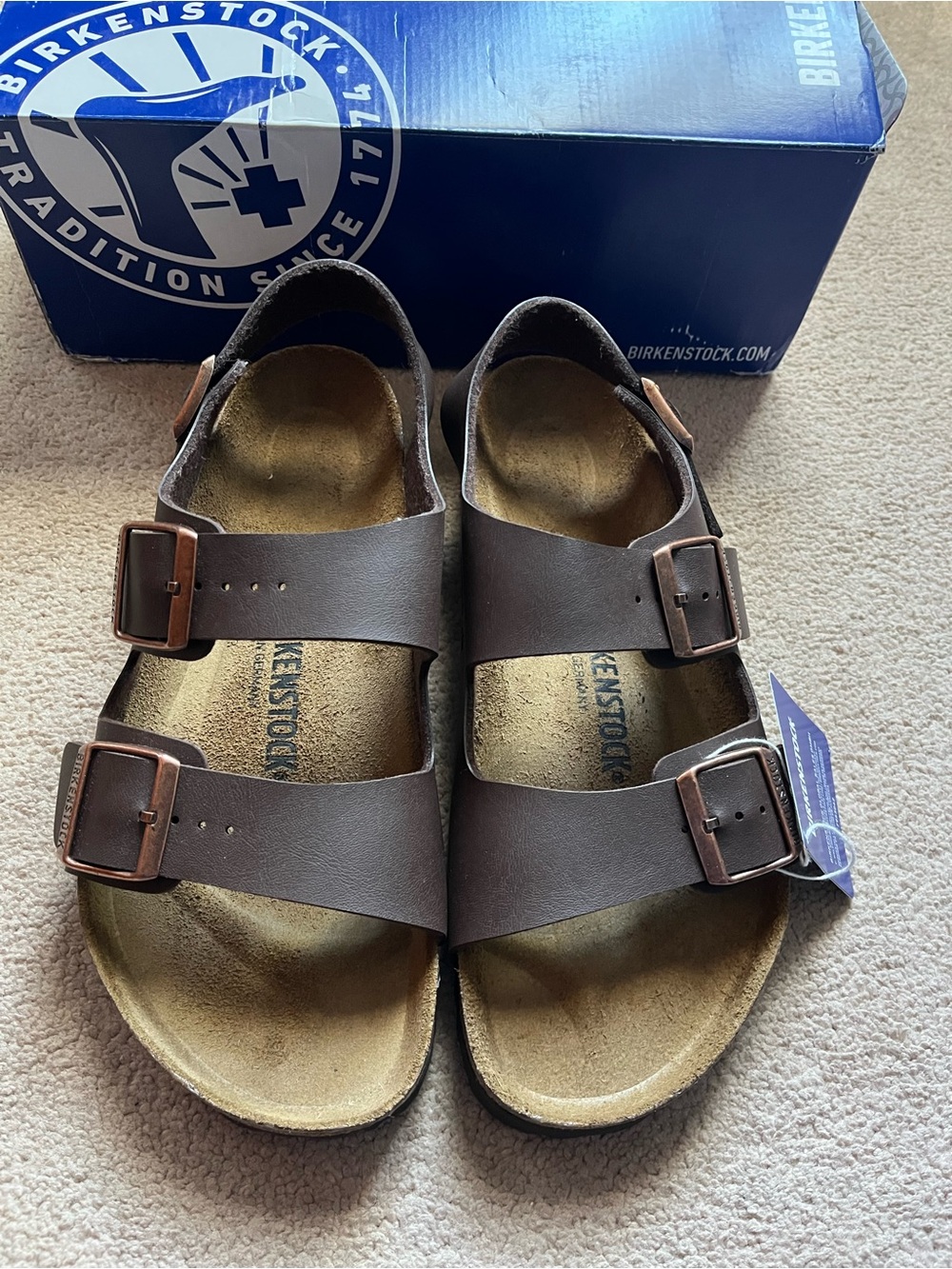 (Never Worn!!) Birkenstocks Milano in Dark Brown (EU40/USW9-9.5/USM7-7.5)